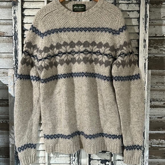 Vintage Eddie Bauer Heritage Wool Fisherman Crewneck Sweater Men's XL - Picture 1 of 7